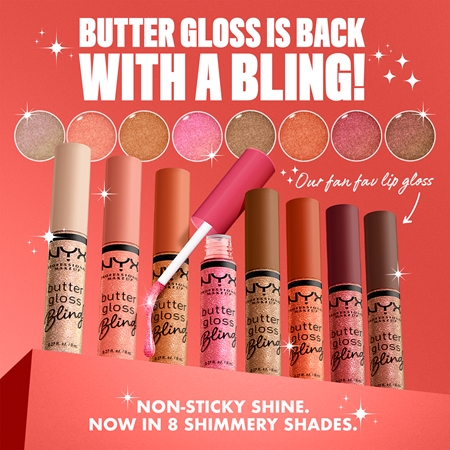 NYX Professional Makeup Butter Gloss Bling Lip Gloss glittering