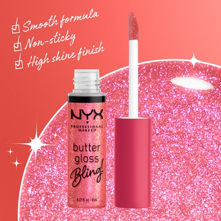 NYX Professional Makeup Butter Gloss Bling Lip Gloss glittering