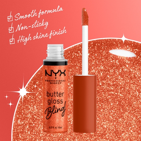 NYX Professional Makeup Butter Gloss Bling lūpų blizgesys blizgus