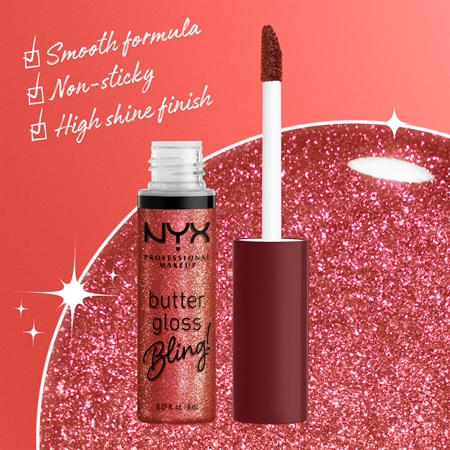 NYX Professional Makeup Butter Gloss Bling lūpų blizgesys blizgus