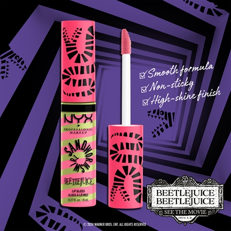NYX Professional Makeup Beetlejuice Sandworm Swirl zářivý lesk na rty