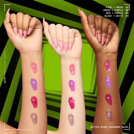 NYX Professional Makeup Beetlejuice Sandworm Swirl zářivý lesk na rty