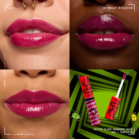 NYX Professional Makeup Beetlejuice Sandworm Swirl Glittrande läppglans