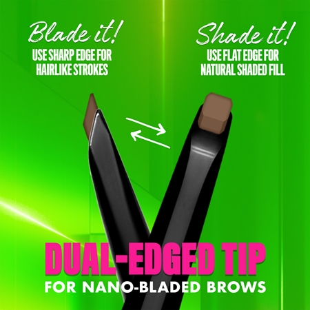 NYX Professional Makeup Blade & Shade lápis de sobrancelhas com escova