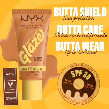 NYX Professional Makeup Buttermelt Glaze rozjasňující tónovací fluid SPF 30