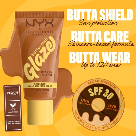 NYX Professional Makeup Buttermelt Glaze rozjasňující tónovací fluid SPF 30