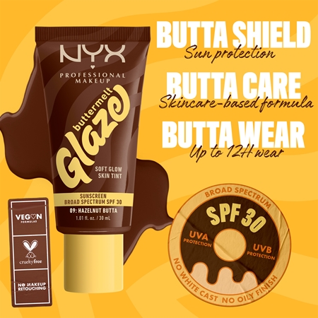 NYX Professional Makeup Buttermelt Glaze rozjasňující tónovací fluid SPF 30