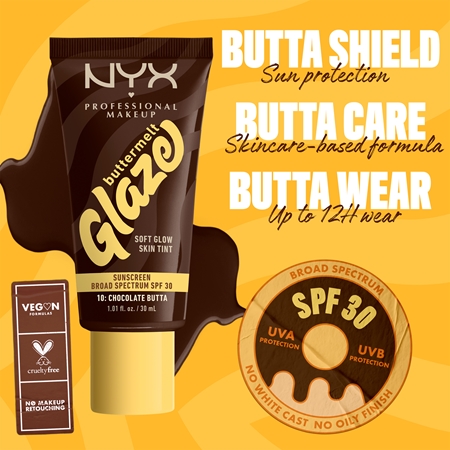 NYX Professional Makeup Buttermelt Glaze rozjasňující tónovací fluid SPF 30