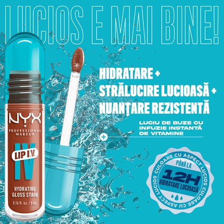 NYX Professional Makeup Lip IV luciu de buze rezistent cu efect de hidratare