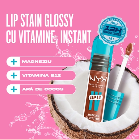 NYX Professional Makeup Lip IV luciu de buze rezistent cu efect de hidratare