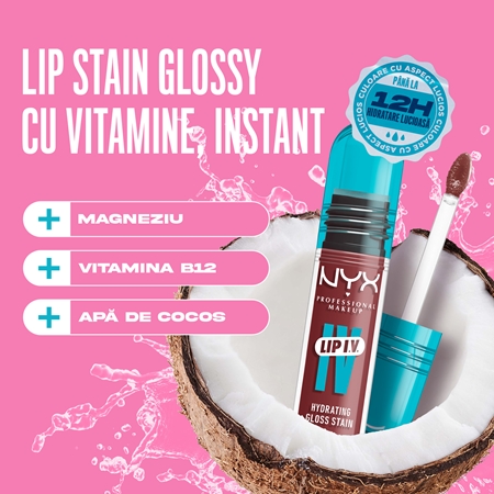 NYX Professional Makeup Lip IV luciu de buze rezistent cu efect de hidratare