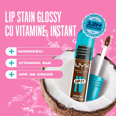 NYX Professional Makeup Lip IV luciu de buze rezistent cu efect de hidratare