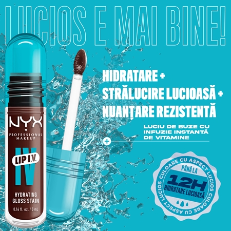 NYX Professional Makeup Lip IV luciu de buze rezistent cu efect de hidratare