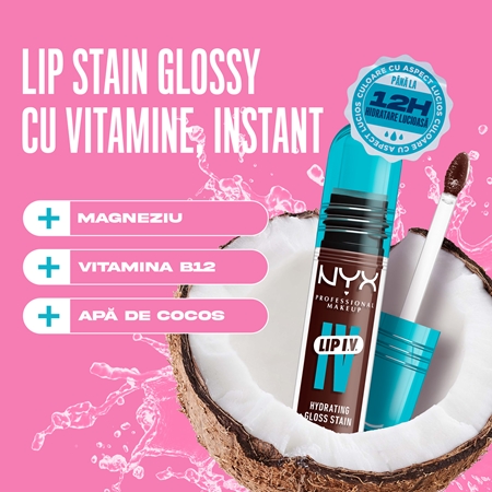 NYX Professional Makeup Lip IV luciu de buze rezistent cu efect de hidratare