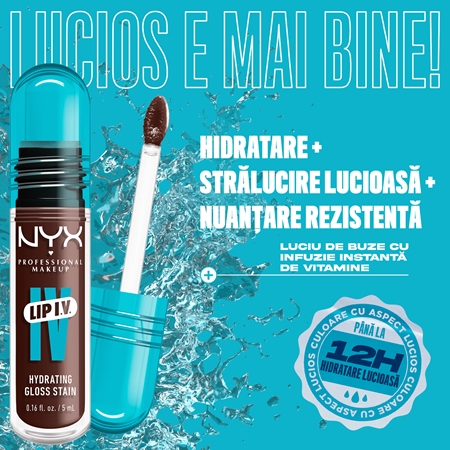NYX Professional Makeup Lip IV luciu de buze rezistent cu efect de hidratare