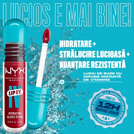 NYX Professional Makeup Lip IV luciu de buze rezistent cu efect de hidratare