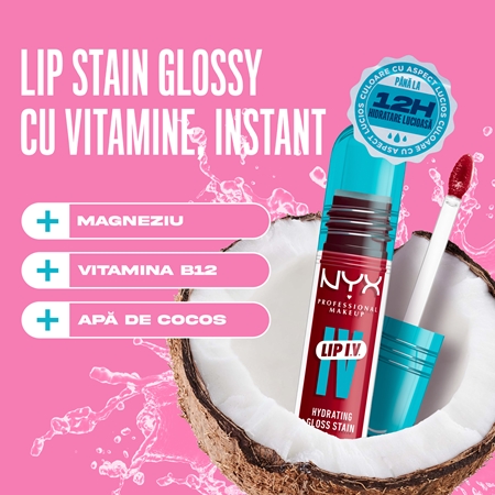 NYX Professional Makeup Lip IV luciu de buze rezistent cu efect de hidratare