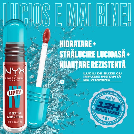 NYX Professional Makeup Lip IV luciu de buze rezistent cu efect de hidratare