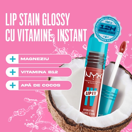 NYX Professional Makeup Lip IV luciu de buze rezistent cu efect de hidratare