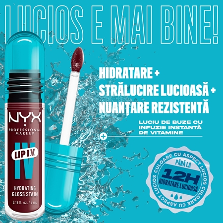 NYX Professional Makeup Lip IV luciu de buze rezistent cu efect de hidratare