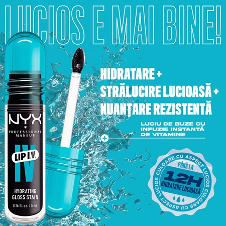 NYX Professional Makeup Lip IV luciu de buze rezistent cu efect de hidratare