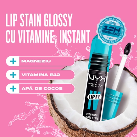 NYX Professional Makeup Lip IV luciu de buze rezistent cu efect de hidratare