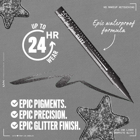 NYX Professional Makeup Epic Ink Glitz metalická tužka na oči