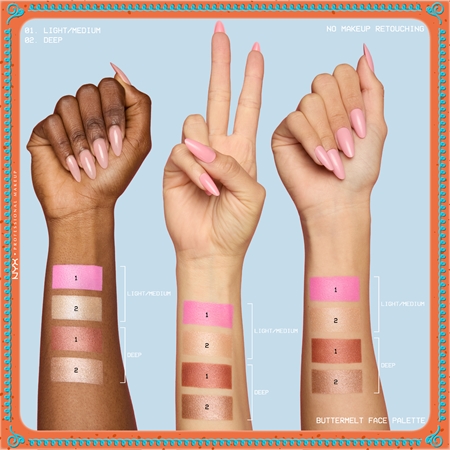 NYX Professional Makeup Gingerbaddie Land Buttermelt παλέτα highlighters και ρουζ