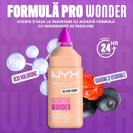 NYX Professional Makeup Make ‘Em Wonder make-up usor matifiant