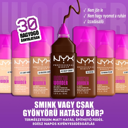 NYX Professional Makeup Make ‘Em Wonder könnyű mattító alapozó