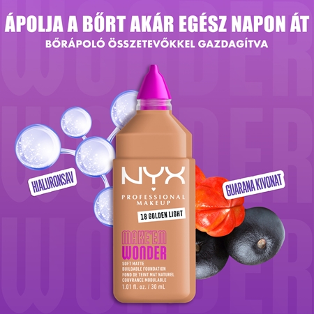NYX Professional Makeup Make ‘Em Wonder könnyű mattító alapozó