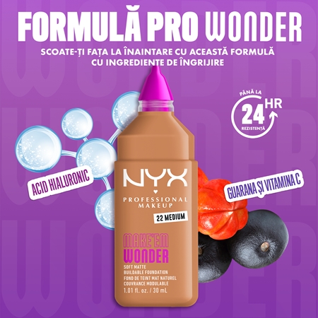 NYX Professional Makeup Make ‘Em Wonder make-up usor matifiant