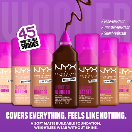 NYX Professional Makeup Make ‘Em Wonder lekki podkład matujący