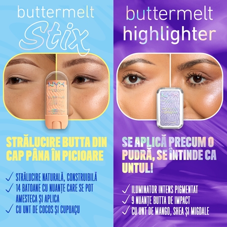 NYX Professional Makeup Buttermelt Glow Stix Stick Strălucire