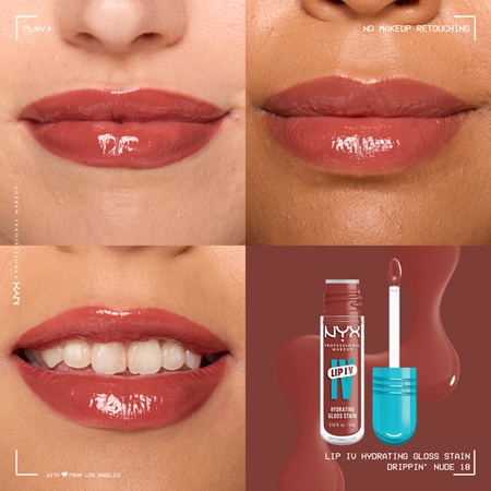 NYX Professional Makeup Lip IV brillant à lèvres longue tenue pour un effet naturel
