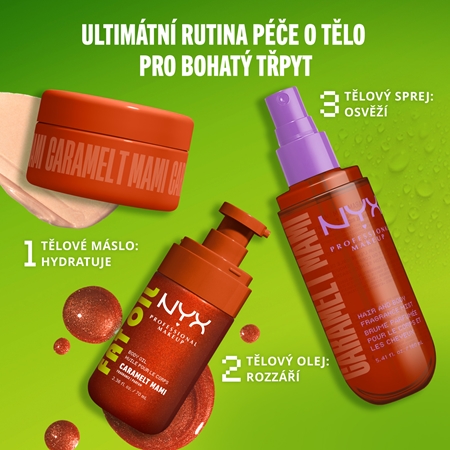 NYX Professional Makeup Fat Oil Body vyživující tělový olej dodávající hydrataci a lesk