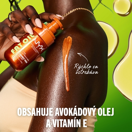 NYX Professional Makeup Fat Oil Body vyživujúci telový olej dodávajúci hydratáciu a lesk