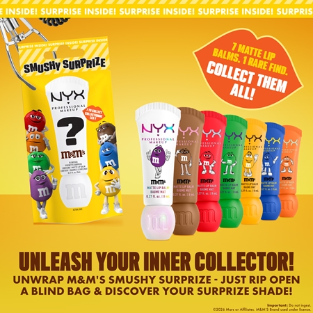 NYX Professional Makeup Smushy Surprize M&M's Lip Balm with matt effect