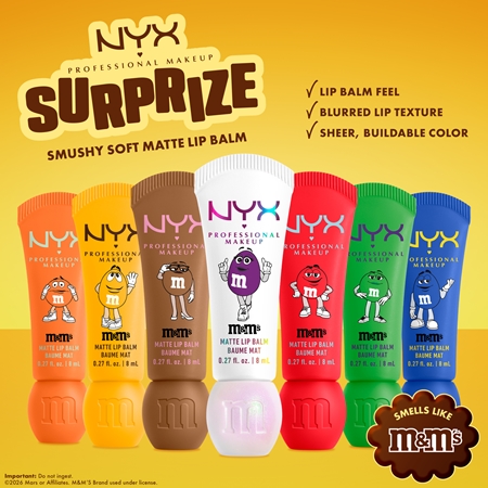 NYX Professional Makeup Smushy Surprize M&M's Lip Balm with matt effect