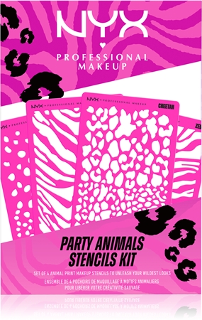 NYX Professional Makeup Party Animals Stencils Kit Stencil per corpo e viso