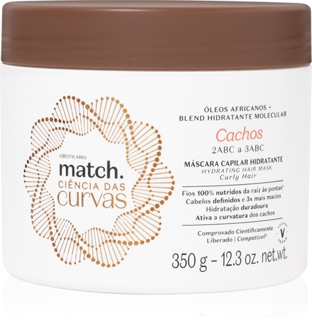 oBoticário Match. Science of Curves hydratační maska pro vlnité a kudrnaté vlasy