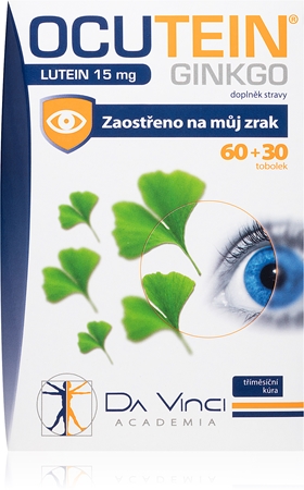 Da Vinci Academia Ocutein Ginkgo 45mg+Lutein 15mg tobolky na podporu zdravia zraku