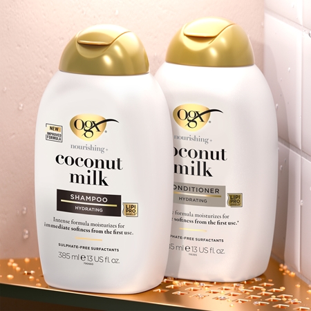 OGX Coconut Milk hydratisierendes Shampoo mit Kokosöl