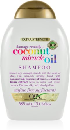 OGX Coconut Miracle Oil stärkendes Shampoo für beschädigtes Haar mit Kokosöl