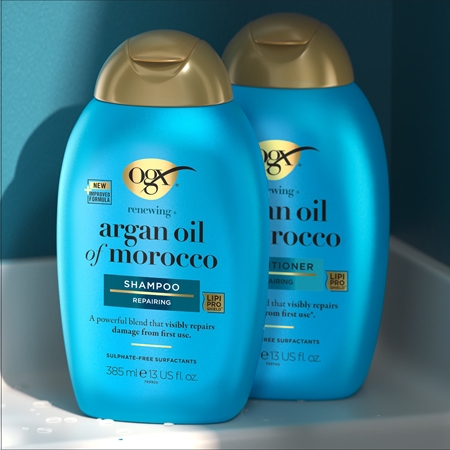 OGX Argan Oil Of Morocco erneuerndes Shampoo für glänzendes und geschmeidiges Haar