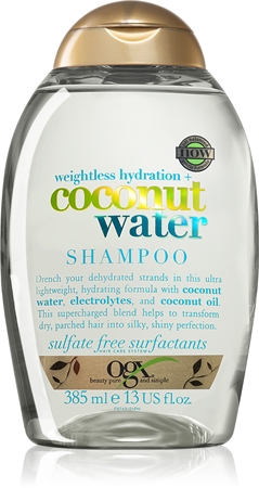OGX Coconut Water leichtes feuchtigkeitsspendendes Shampoo für trockenes Haar