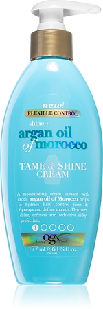 OGX Argan Oil Of Morocco glotninamasis kremas plaukų blizgesiui ir švelnumui užtikrinti