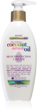OGX Coconut Miracle Oil θερμοπροστατευτική κρέμα για λείανση των ατίθασων μαλλιών