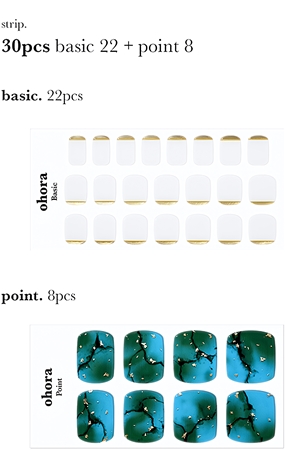 ohora Semi Cured Gel Pedicure Strips P Tide Pool Küünte kleebised jalgadele