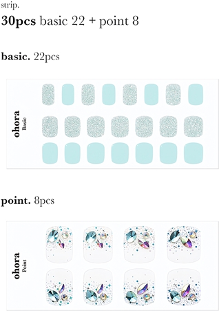 ohora Semi Cured Gel Pedicure Strips P Azure Küünte kleebised jalgadele